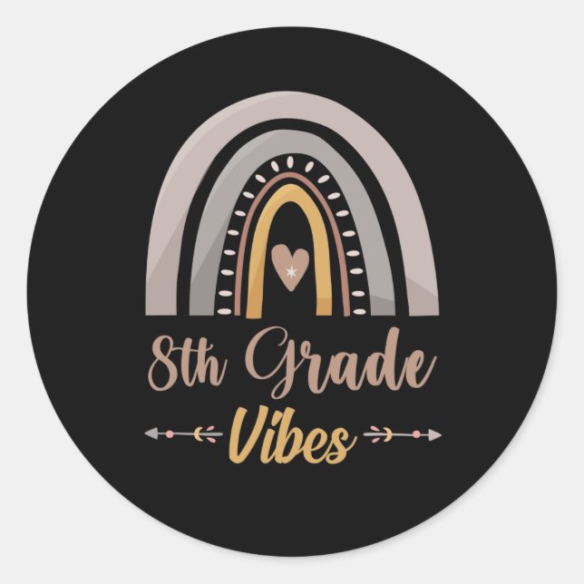 Sticker Rond 8e année Vibe 8e année Retour à l'école (Devant)