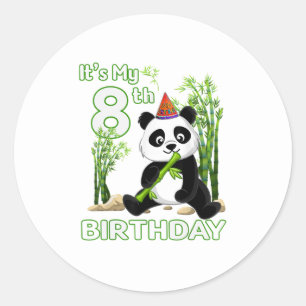 Sticker Rond 8e anniversaire Cadeaux 8 ans Vieux fête Animal Pa