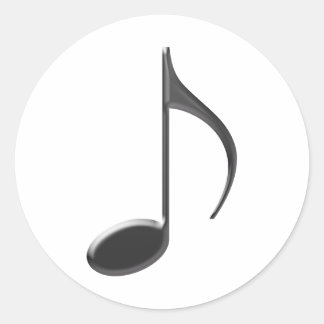 Sticker Rond 8e note musicale Noir de couleur sur arrière - pla