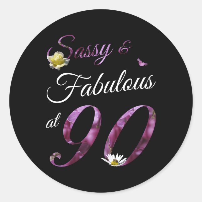Sticker Rond 90 Sassy Fabuleux Floral 1933 90E (Devant)