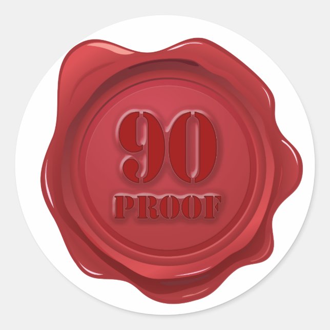 Sticker Rond 90e anniversaire 90 Proof Party (Devant)