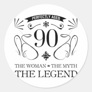 Sticker Rond 90e anniversaire pour les femmes