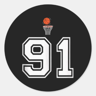 Sticker Rond 91 Nombre de basketball Style Vintage Débardeur bl