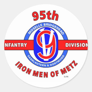 STICKER ROND 95E DIVISION D'INFANTERIE "FER HOMMES DE METZ"