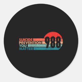 Sticker Rond 988 Chemise Prévention du suicide Ligne de vie 988