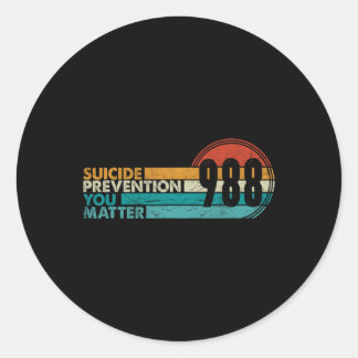 Sticker Rond 988 Chemise Prévention du suicide Ligne de vie 988