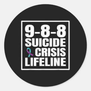 Sticker Rond 988 Prévention Du Suicide Et De La Crise