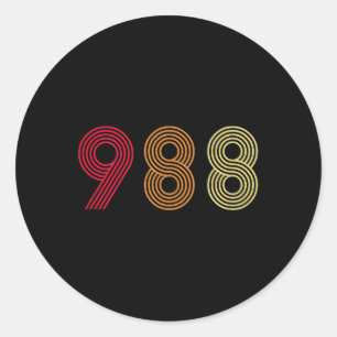 Sticker Rond 988 Tee Suicide Prevention Hotline Health Mental A
