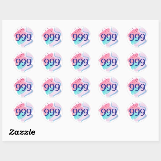 Sticker Rond 999 Numéro d'ange Manifestation de renaissance spi (Feuille)