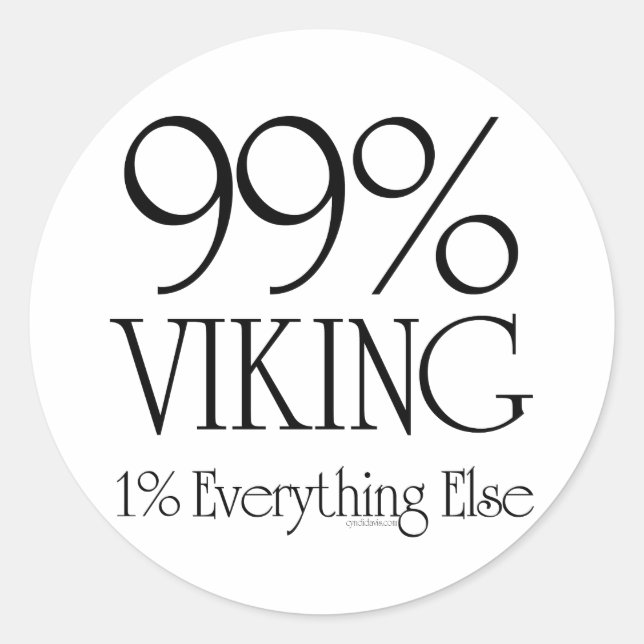 Sticker Rond 99 % Viking (Devant)