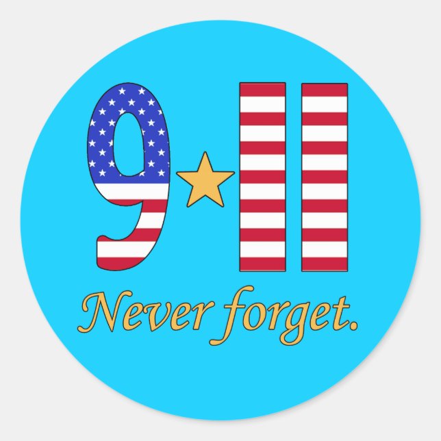 Sticker Rond 9-11 n'oubliez jamais les produits (Devant)