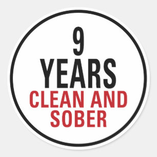 Sticker Rond 9 ans de propreté et de sobriété