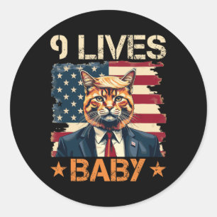 Sticker Rond 9 Vit Bébé Trump 2024 Victoire gagnante Trump