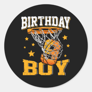 Sticker Rond 9e anniversaire de basket-ball garçon 9 ans de bas