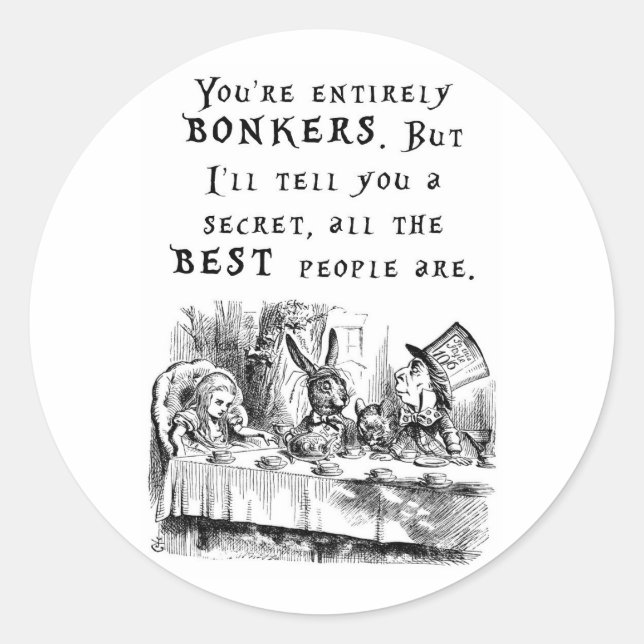 Sticker Rond A4 entièrement fou (Devant)