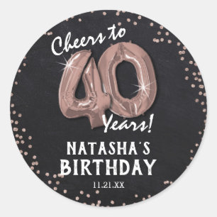 Sticker Rond À 40 ans, félicitations ! 40e anniversaire