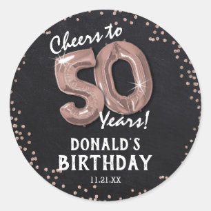 Sticker Rond À 50 ans, félicitations ! 50e anniversaire