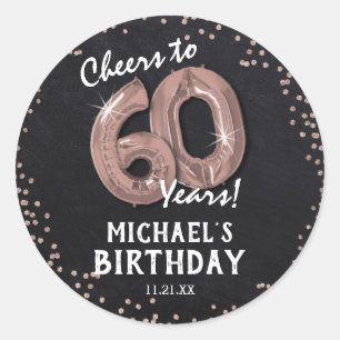 Sticker Rond À 60 Ans, Santé ! 60e Anniversaire