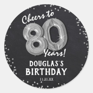 Sticker Rond À 80 Ans, Santé ! 80e Anniversaire
