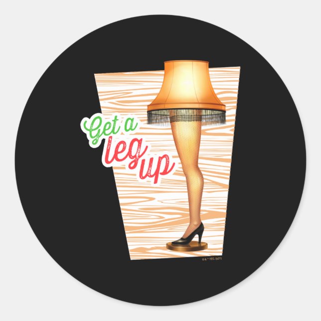 Sticker Rond A Christmas Story Lamp Get A Leg Up  (Devant)