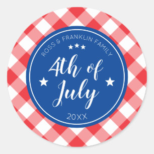Sticker Rond À damiers En vichy 4 juillet