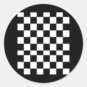 Sticker Rond à damiers Motif Répétant Les Échecs Et Les Vérific