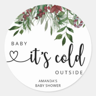 Sticker Rond À feuillage persistant bébé il fait froid dehors