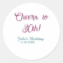 À la 30e anniversaire nom date mauve bleu élégant