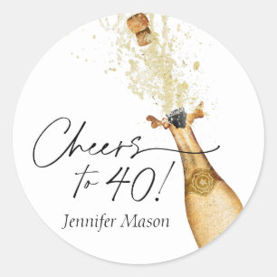 Sticker Rond À la 40e anniversaire Champagne