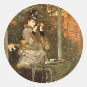 Sticker Rond À la galerie de tir par James Tissot, Art vintage