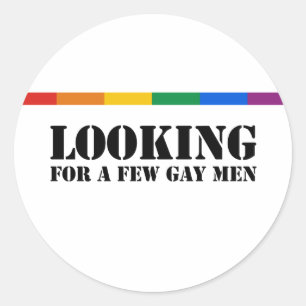 Sticker Rond A la recherche de quelques hommes gays
