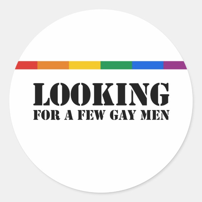 Sticker Rond A la recherche de quelques hommes gays (Devant)