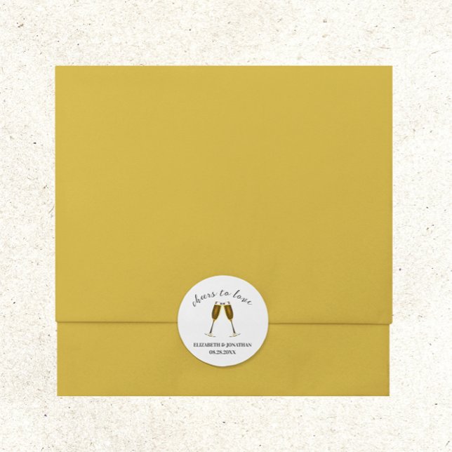 Sticker Rond À l'amour, flûtes de champagne (Créateur téléchargé)