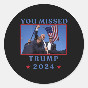 Sticker Rond (à l'arrière) Drôle Trump 2024 Us American America