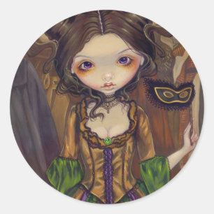 Sticker Rond À l'Autocollant gothique Masquerade Ball