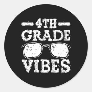 Sticker Rond À l'école 4e année Vibes 1