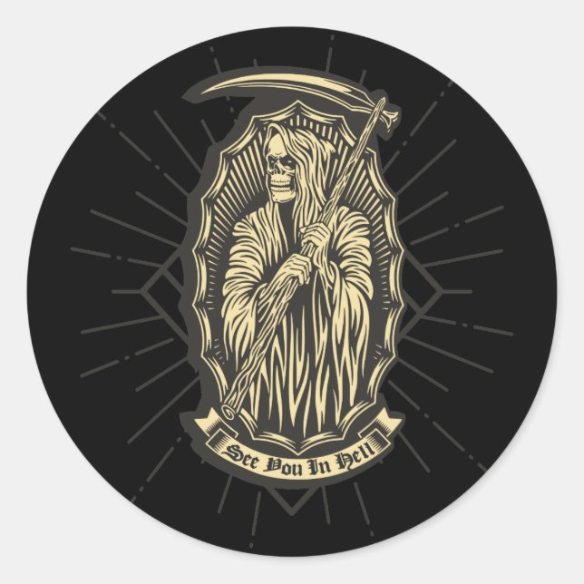 Sticker Rond À L'Enfer (Devant)