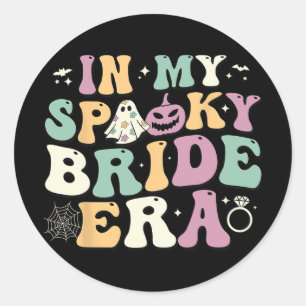 Sticker Rond À l'ère de ma mariée effrayante Halloween enterrem