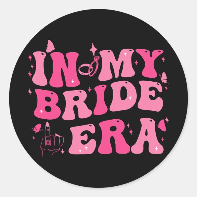 Sticker Rond À l'ère de ma mariée, enterrement de vie de jeune  (Devant)
