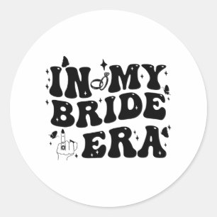 Sticker Rond À l'ère de ma mariée Groovy Mariée Enterrement de