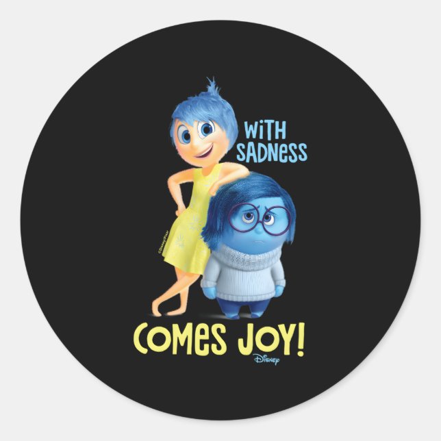 Sticker Rond À L'Intérieur Avec La Tristesse, La Joie (Devant)