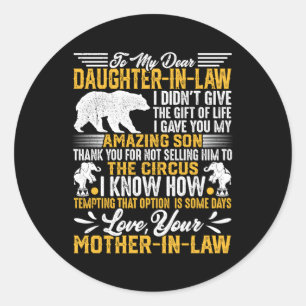 Sticker Rond À Ma Chère Fille En Droit, Je Ne T'Ai Pas Donné Mo