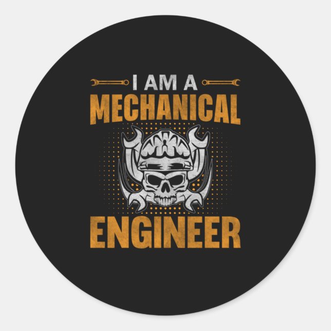 Sticker Rond A Mechanical Engineer (Devant)