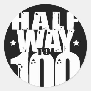 Sticker Rond À mi-chemin au cinquantième anniversaire 100 dr