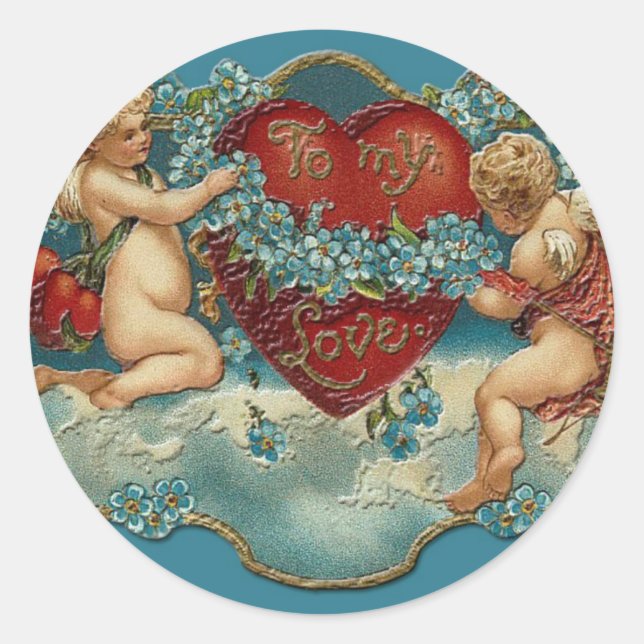 Sticker Rond À mon chevalet d'amour (Devant)