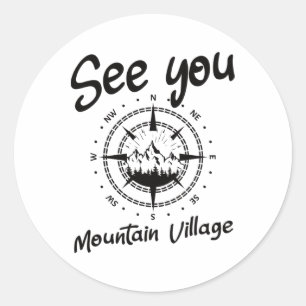 Sticker Rond À Mountain Village Colorado Vacances Ski