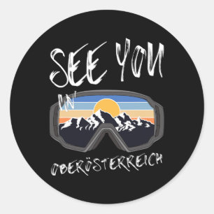 Sticker Rond À Oberösterreich Vacances Ski Goggings Randonnée