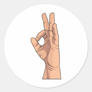 Sticker Rond A OK ~ Hand Sign and Gestures a ok