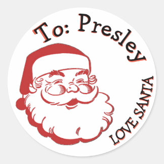 STICKER ROND A PARTIR DE PÈRE NOËL NOËL PRÉSENTER CADEAU ÉTIQUE