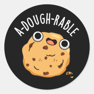 Sticker Rond A-pâte amusante à gâteau de biscuits foncé BG